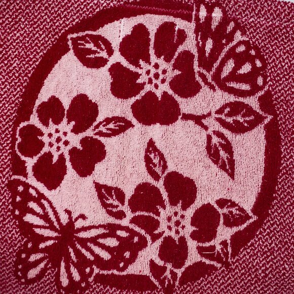 Purple Butterfly Vintage Handmade Towel Tote - Picture 6 of 10